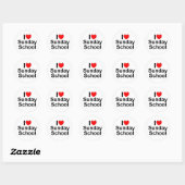 Zondagschool van de liefde (hart) ronde sticker (Vel)