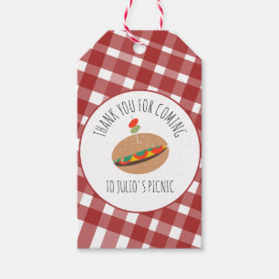 Zondagse BBQ Picknick Event Sandwich Cadeaulabel