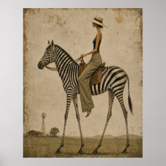 Zondagse wandeling op een zebra poster