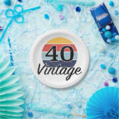 zondagszonsondergang 40e verjaardag papieren bordje (Feest)