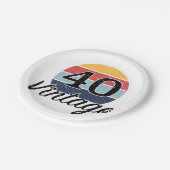 zondagszonsondergang 40e verjaardag papieren bordje (Gekanteld)