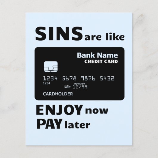 Zonden zijn als creditcards flyer (Voorkant)