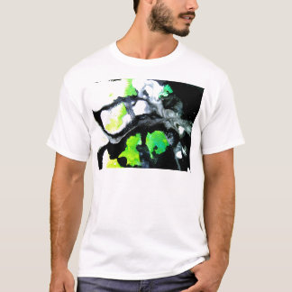 Zonder dik abstract schilderij zwart wit groen t-shirt