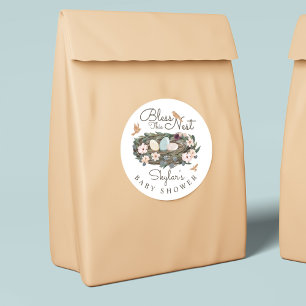 Zonder dit nestvlies van het nestvogel Baby shower Ronde Sticker