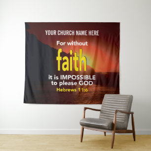 ZONDER FAITH Hebrews 11:6 Christelijke kerk Wandkleed