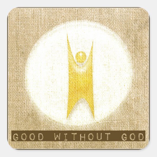 Zonder God Vierkante Sticker (Voorkant)