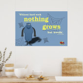 Zonder hard werk groeit niets dan onkruid. poster (Keuken)