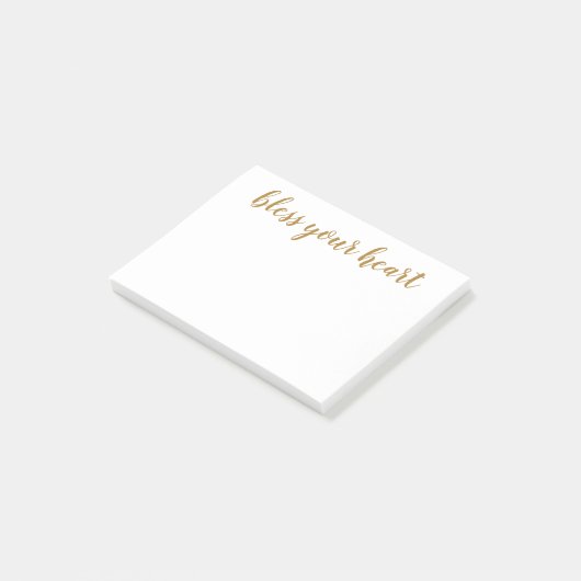 Zonder hart en gouden handschrift post-it® notes (Schuin)