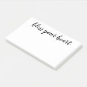 Zonder hart zwart script post-it® notes (Schuin)