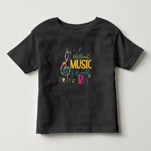 Zonder muziek zou het leven van de muziek een plat kinder shirts