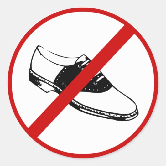 zonder schoenen ronde sticker (Voorkant)