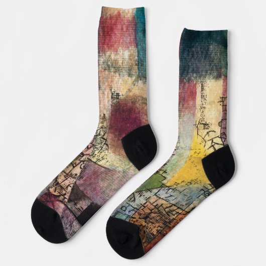 Zonder titel 2 door Paul Klee, Abstracte kunst Sokken (Links)