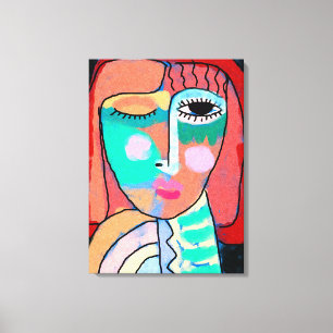 Zonder titel Abstract portret van een vrouw Canvas Afdruk