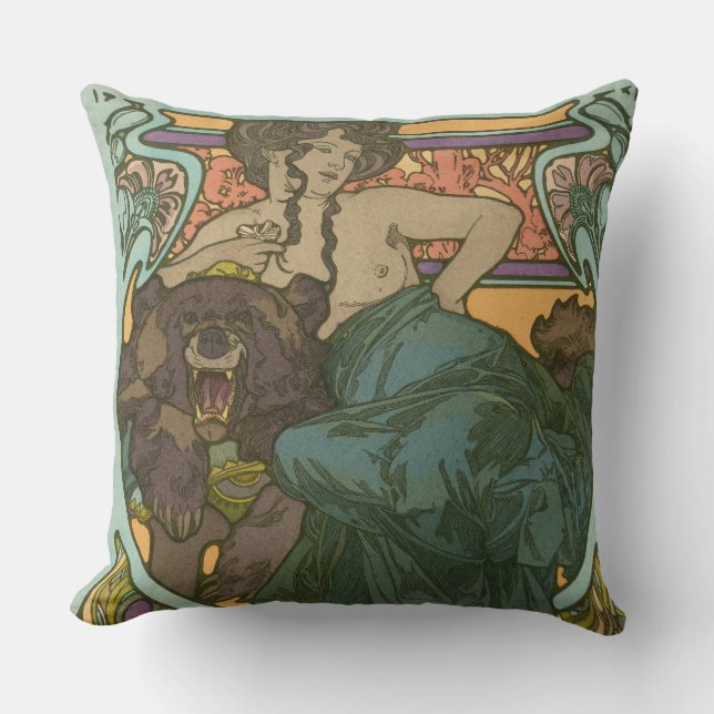 Zonder titel door Alphonse Mucha (1902) Kussen (Voorkant)