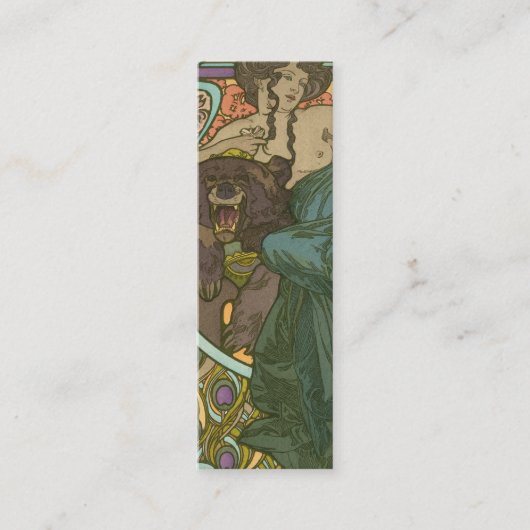 Zonder titel door Alphonse Mucha (1902) Mini Visitekaartje (Voorkant)