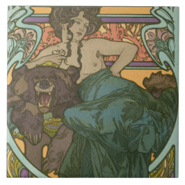 Zonder titel door Alphonse Mucha (1902) Tegeltje