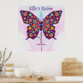 Zonder verdikkingen! Funky boho hippy butterfly Ed Poster (Keuken)
