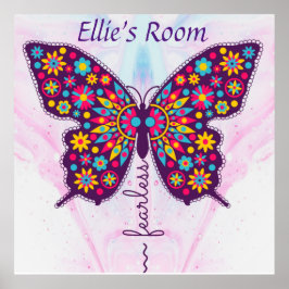 Zonder verdikkingen! Funky boho hippy butterfly Ed Poster