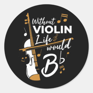 Zonder Violin zou het leven van een vlakke vioolse Ronde Sticker