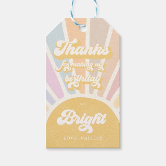 Zondshine Birthday Boho 1st reis rond de zon Cadeaulabel (Voorkant)