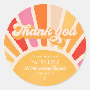 Zondshine Birthday Boho 1st reis rond de zon Ronde Sticker