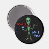 Zone 51 alien de fête drôle de dessin animé aimant (Recto/Verso)