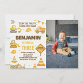 Zone de construction Anniversaire Invitation avec (Devant)