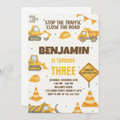 Zone de construction Invitation d'anniversaire (Devant / Derrière)