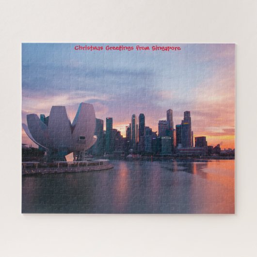 Zone de Marina et Skyline Singapour. Puzzle (Horizontal)