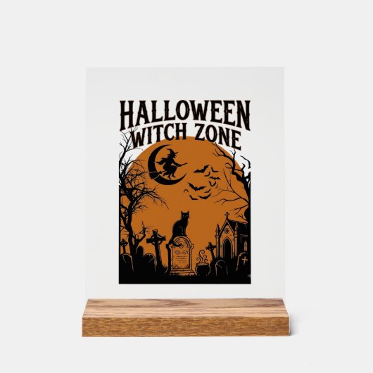 Zone de sorcière d'Halloween Cimetière de chat noi (Recto)