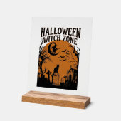 Zone de sorcière d'Halloween Cimetière de chat noi (Angle)