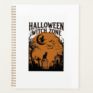 Zone de sorcière d'Halloween Cimetière de chat noi