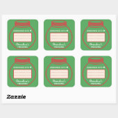 Zone de texte blanche Jam rouge vert Jar Étiquette (Feuille)