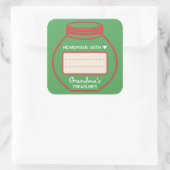 Zone de texte blanche Jam rouge vert Jar Étiquette (Sac)