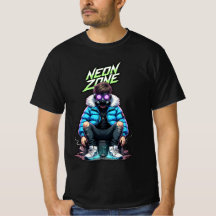 ZONE NÉON – T-Shirt Graphique Crew Cyberpunk Chill