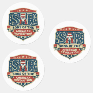 Zonen van de Amerikaanse Revolutie SAR Patriottisc Labels