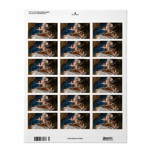 Zong van de Angels door William-Adolphe Bouguereau Etiket (Full Sheet)