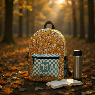 Zongezoende madeliefjes en gelukkige lieveheersbee bedrukte rugzak