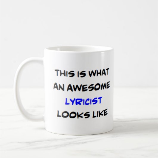 zongschrijver lyricist, geweldige koffiemok (Links)