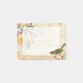 zongvogel en wazige roze rozen post-it® notes (Voorkant)