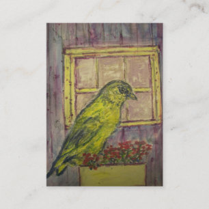 Zongvogel in vensterdoos visitekaartje