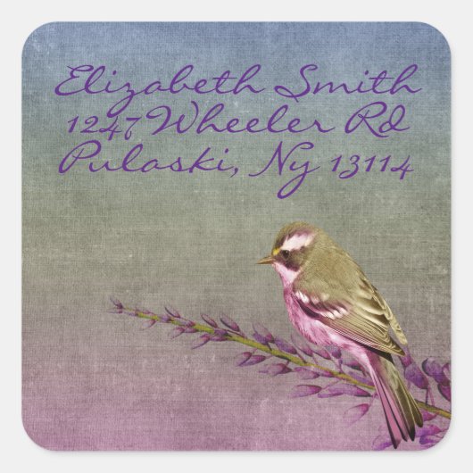 Zongvogel Vierkante Sticker (Voorkant)