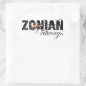 Zonian Altijd met spin Ovale Sticker (Tas)