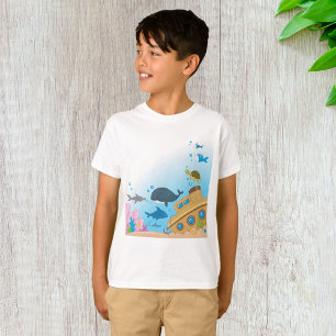 Zonken schepen en vis t-shirt