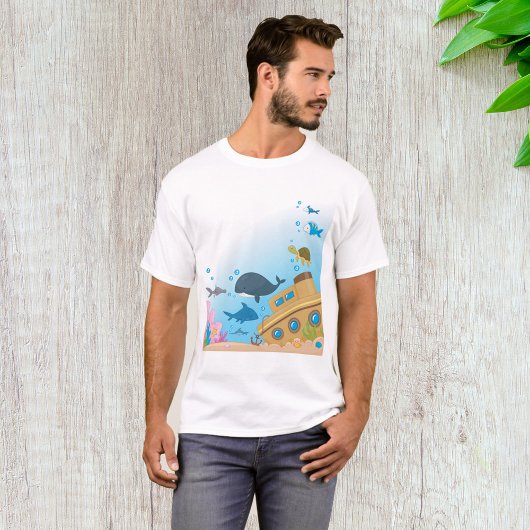 Zonken schepen en vis t-shirt