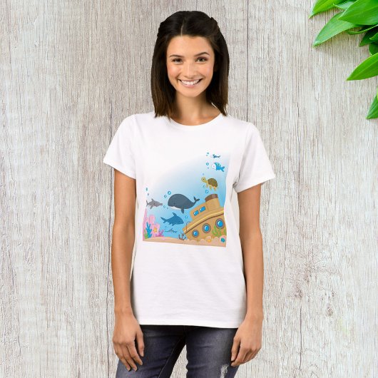 Zonken schepen en vis t-shirt