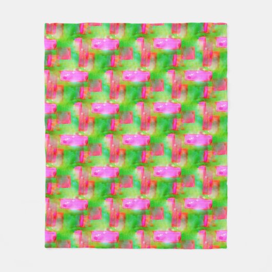 Zonlicht abstract geverfd geel, roze fleece deken (Voorkant)