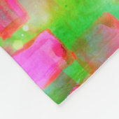 Zonlicht abstract geverfd geel, roze fleece deken (Hoek)