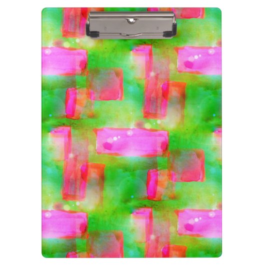 Zonlicht abstract geverfd geel, roze klembord (Voorkant)