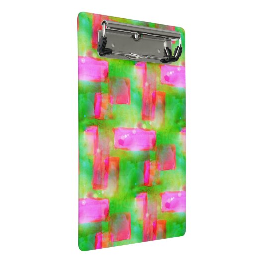 Zonlicht abstract geverfd geel, roze mini klembord (Schuin)